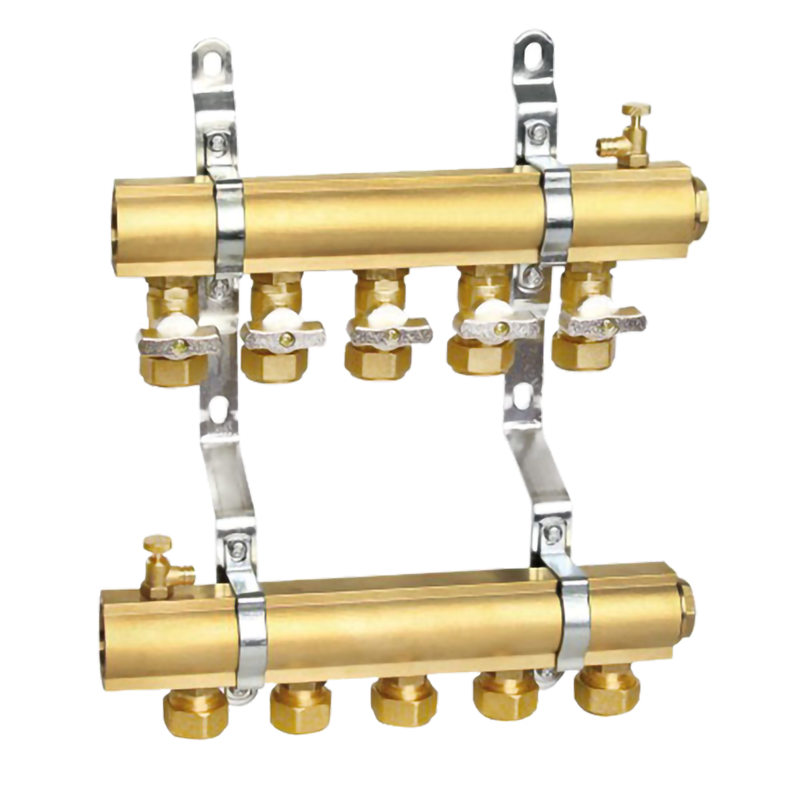 Colector de calefacción por suelo radiante tipo válvula de bola de latón